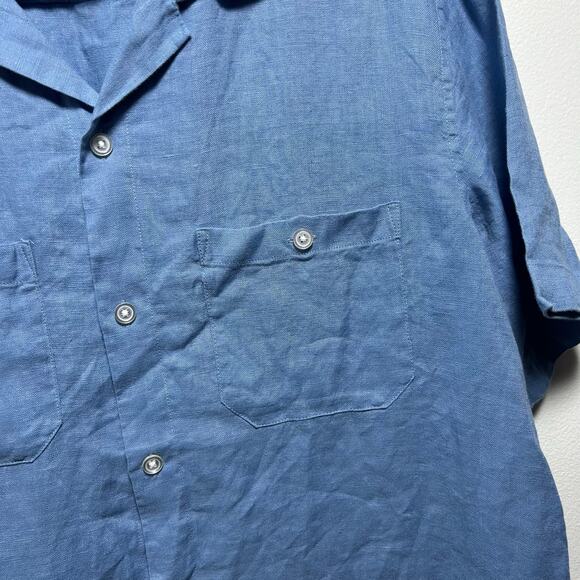 C & C California Men's 100% Linen Button Front Resort Camp Shirt M Medium NWOT - Picture 3 of 7